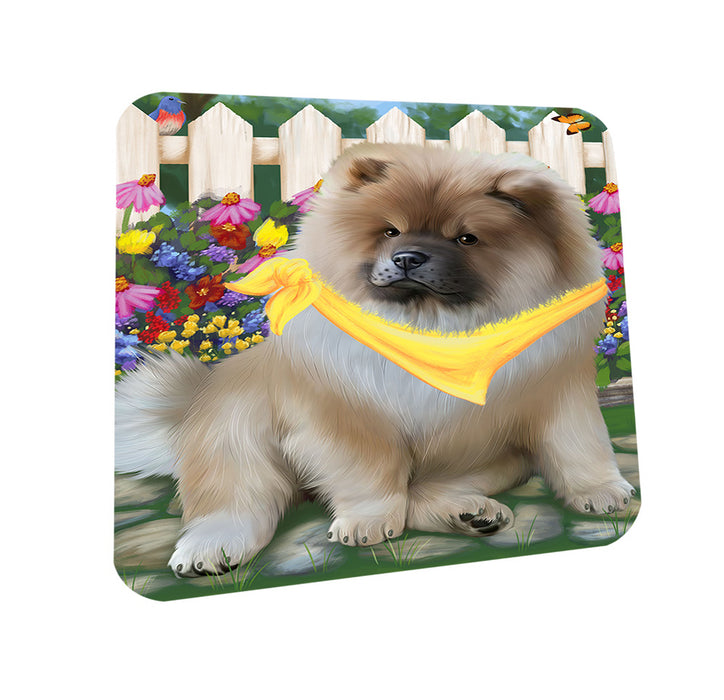 Spring Floral Chow Chow Dog Coasters Set of 4 CST49816