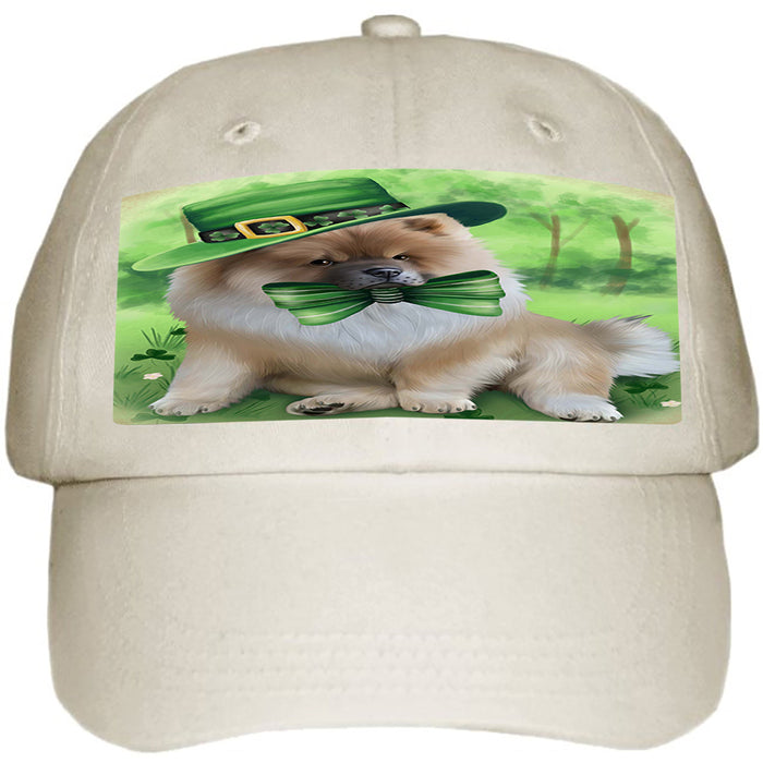 St. Patricks Day Irish Portrait Chow Chow Dog Ball Hat Cap HAT50079
