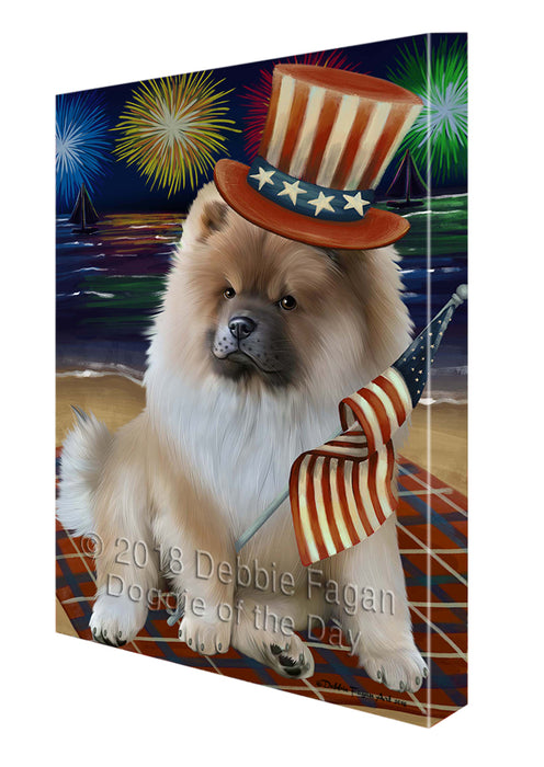 4th of July Independence Day Firework Chow Chow Dog Canvas Wall Art CVS55578