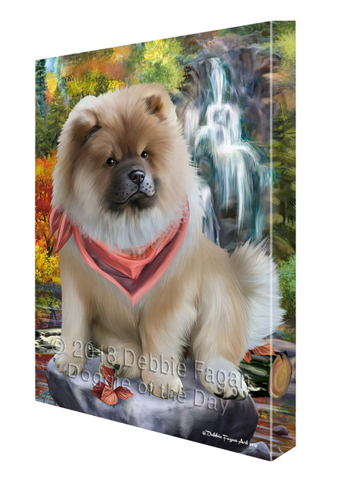 Scenic Waterfall Chow Chow Dog Canvas Wall Art CVS63376