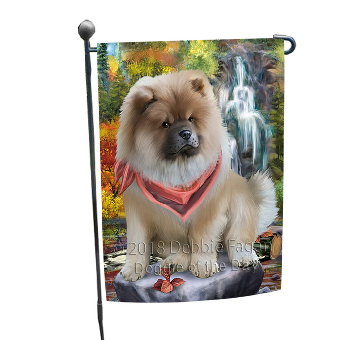 Scenic Waterfall Chow Chow Dog Garden Flag GFLG49565