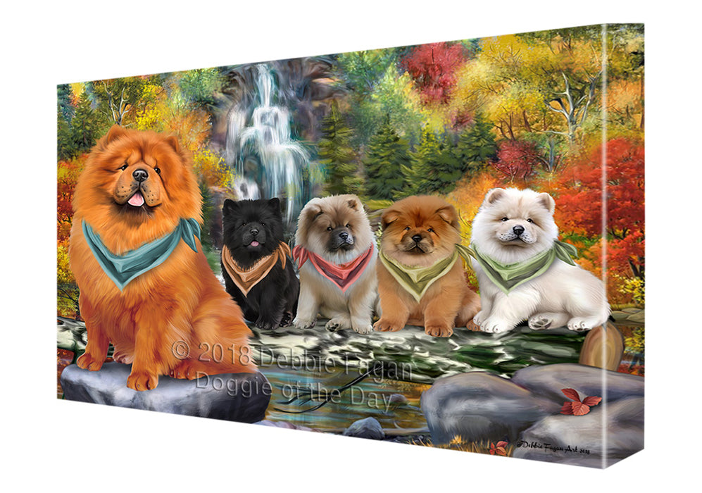 Scenic Waterfall Chow Chow Dog Canvas Wall Art CVS63412