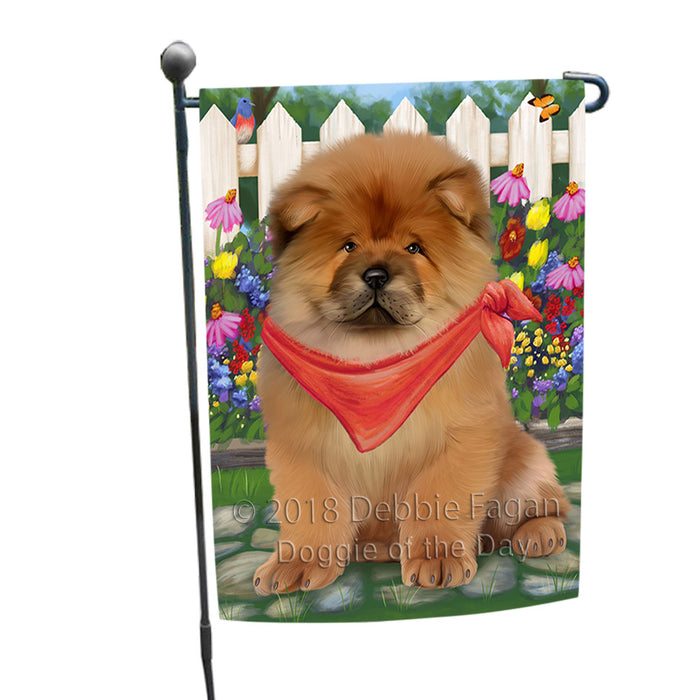 Spring Floral Chow Chow Dog Garden Flag GFLG49687