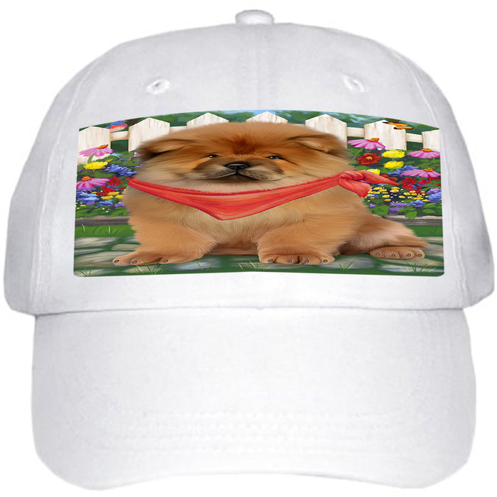 Spring Floral Chow Chow Dog Ball Hat Cap HAT53307