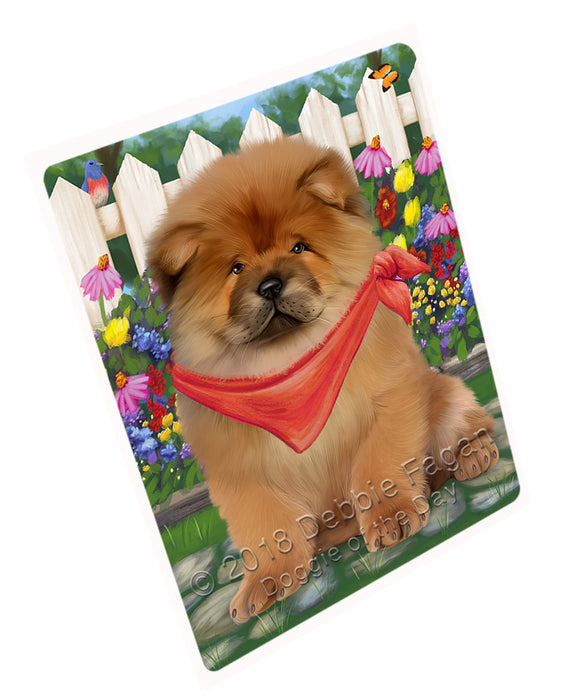 Spring Floral Chow Chow Dog Tempered Cutting Board C53442