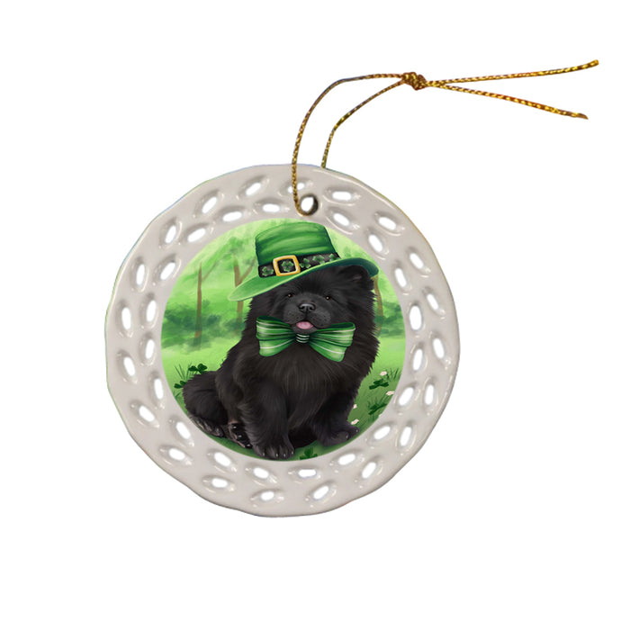 St. Patricks Day Irish Portrait Chow Chow Dog Ceramic Doily Ornament DPOR48783