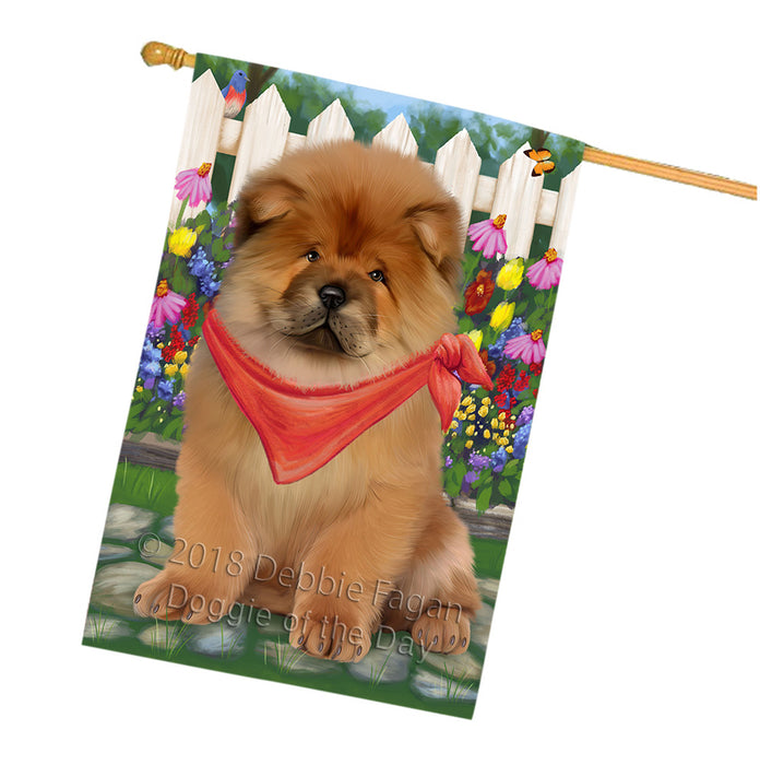 Spring Floral Chow Chow Dog House Flag FLG49823