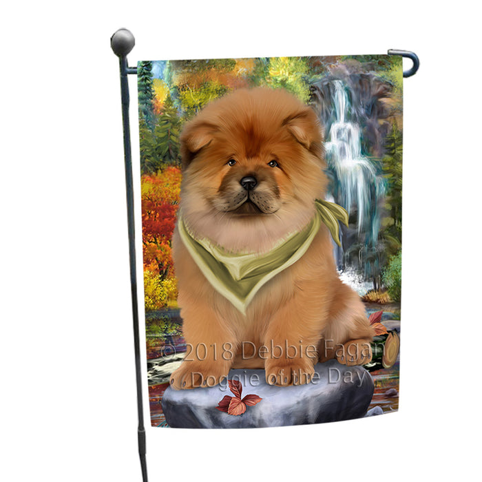 Scenic Waterfall Chow Chow Dog Garden Flag GFLG49566