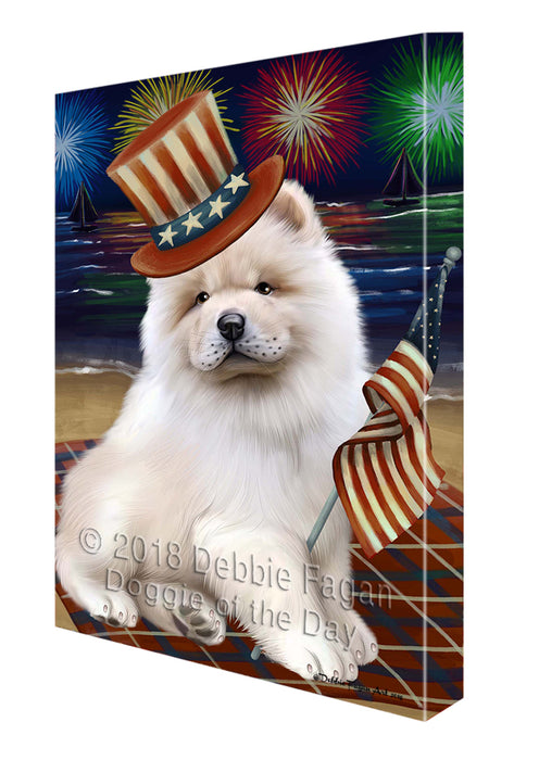 4th of July Independence Day Firework Chow Chow Dog Canvas Wall Art CVS55587