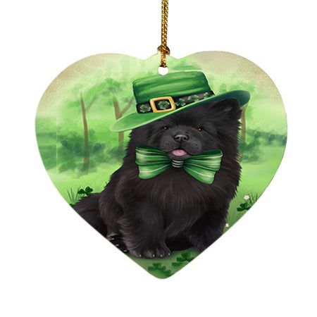 St. Patricks Day Irish Portrait Chow Chow Dog Heart Christmas Ornament HPOR48783