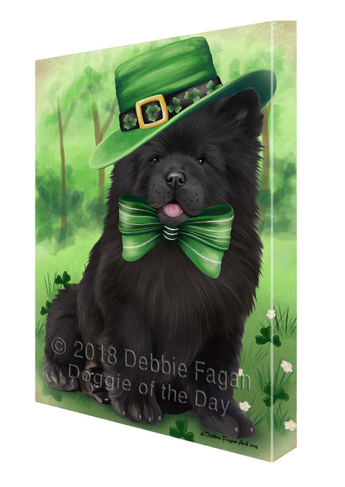 St. Patricks Day Irish Portrait Chow Chow Dog Canvas Wall Art CVS54660