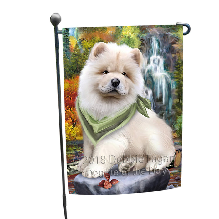 Scenic Waterfall Chow Chow Dog Garden Flag GFLG49567