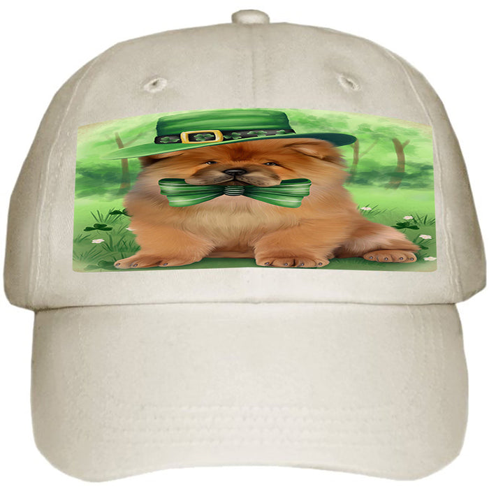 St. Patricks Day Irish Portrait Chow Chow Dog Ball Hat Cap HAT50085