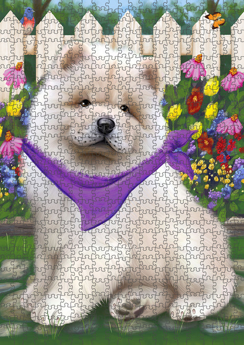 Spring Floral Chow Chow Dog Puzzle with Photo Tin PUZL53283