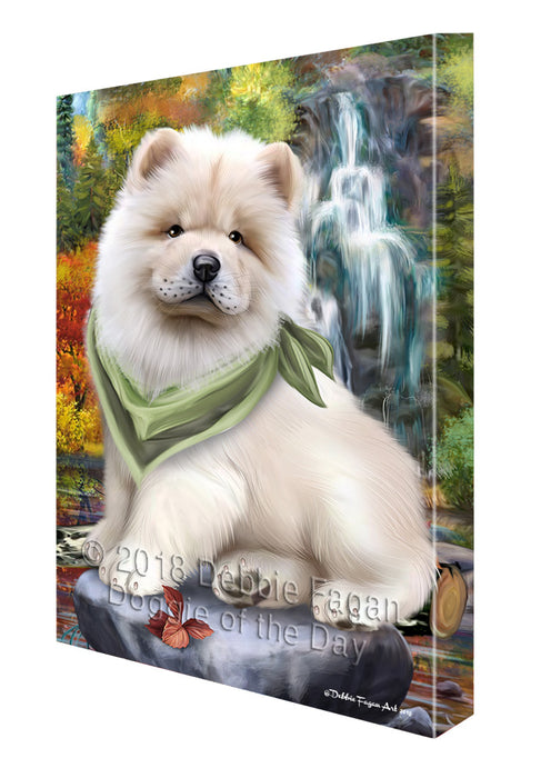 Scenic Waterfall Chow Chow Dog Canvas Wall Art CVS63394