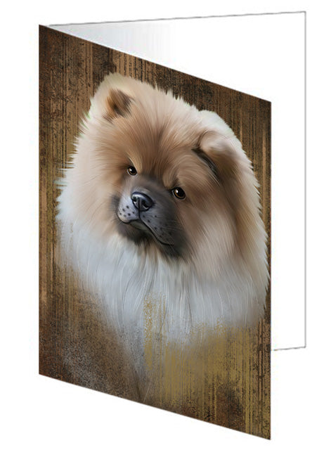 Rustic Chow Chow Dog Handmade Artwork Assorted Pets Greeting Cards and Note Cards with Envelopes for All Occasions and Holiday Seasons GCD55199