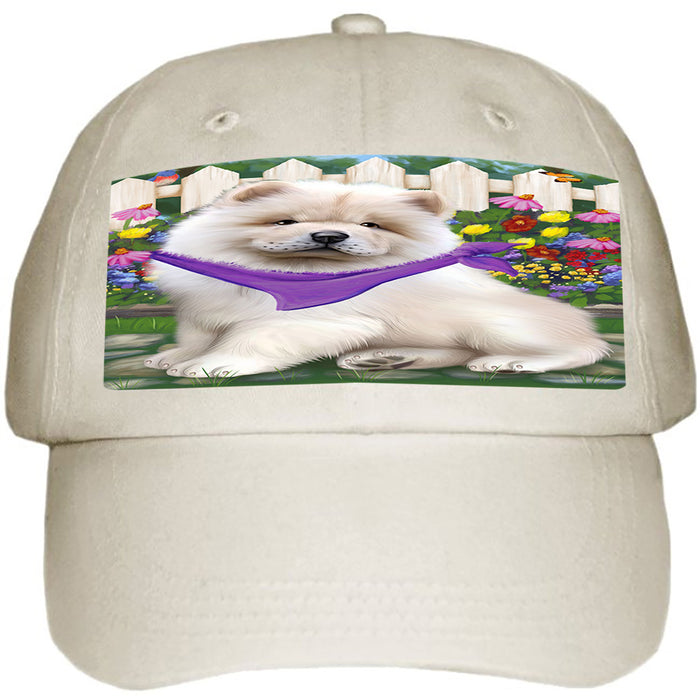 Spring Floral Chow Chow Dog Ball Hat Cap HAT53310