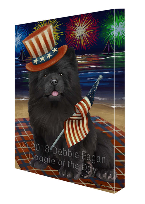 4th of July Independence Day Firework Chow Chow Dog Canvas Wall Art CVS55596