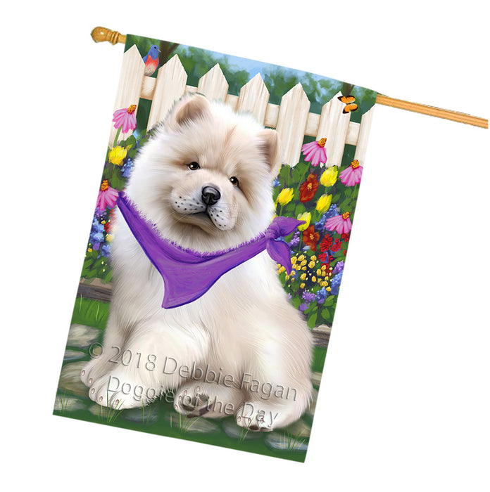 Spring Floral Chow Chow Dog House Flag FLG49824