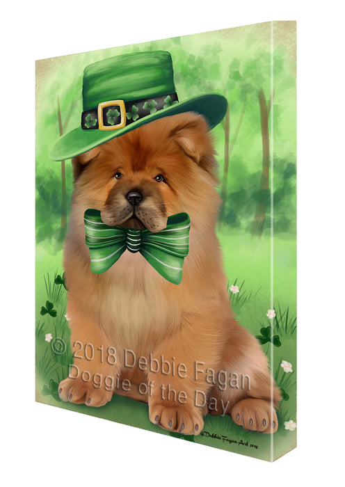 St. Patricks Day Irish Portrait Chow Chow Dog Canvas Wall Art CVS54669