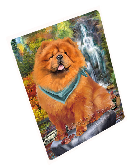 Scenic Waterfall Chow Chow Dog Tempered Cutting Board C53082