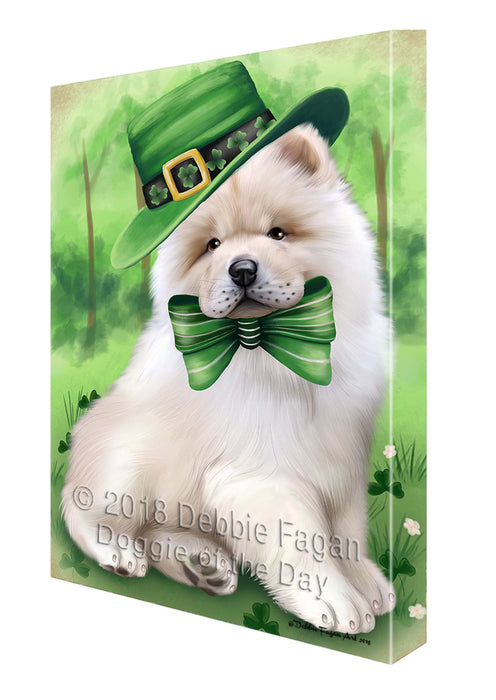 St. Patricks Day Irish Portrait Chow Chow Dog Canvas Wall Art CVS54678