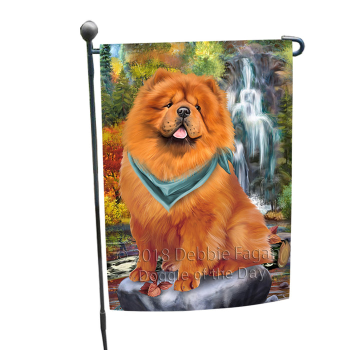 Scenic Waterfall Chow Chow Dog Garden Flag GFLG49568