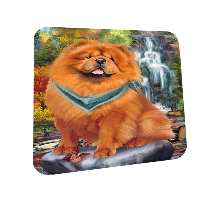 Scenic Waterfall Chow Chow Dog Coasters Set of 4 CST49648