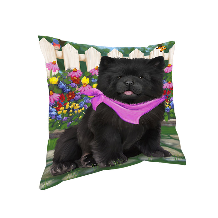 Spring Floral Chow Chow Dog Pillow PIL55296