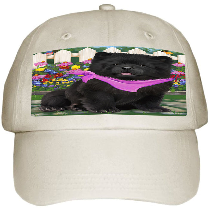 Spring Floral Chow Chow Dog Ball Hat Cap HAT53313