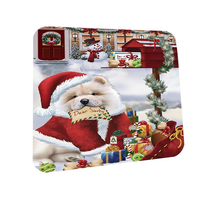 Chow Chow Dog Dear Santa Letter Christmas Holiday Mailbox Coasters Set of 4 CST53849