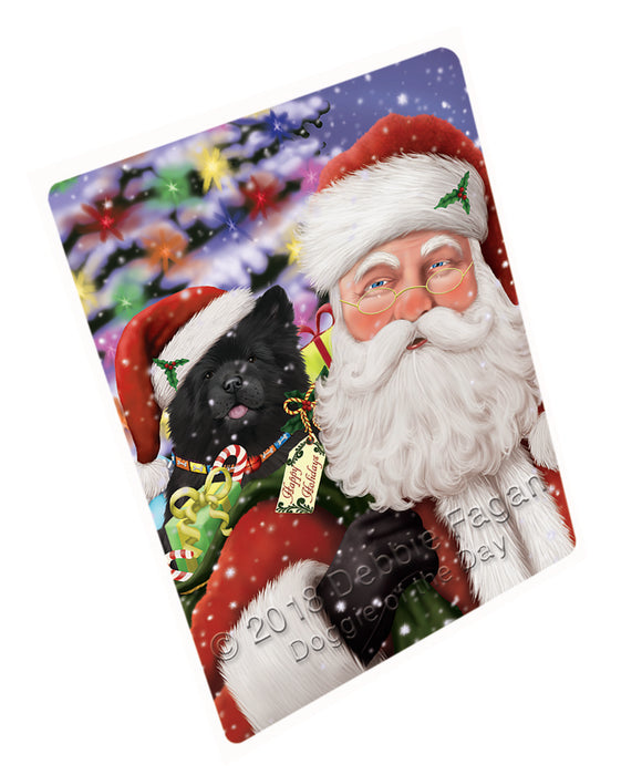 Santa Carrying Chow Chow Dog and Christmas Presents Large Refrigerator / Dishwasher Magnet RMAG84768