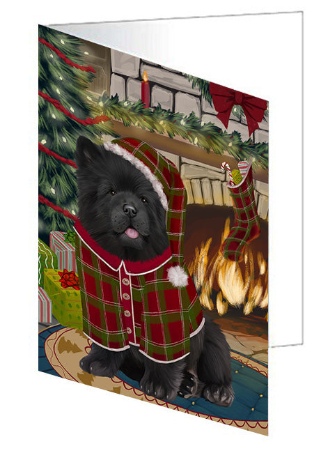 The Stocking was Hung Border Collie Dog Handmade Artwork Assorted Pets Greeting Cards and Note Cards with Envelopes for All Occasions and Holiday Seasons GCD70220