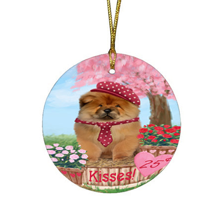 Rosie 25 Cent Kisses Chow Chow Dog Round Flat Christmas Ornament RFPOR56197