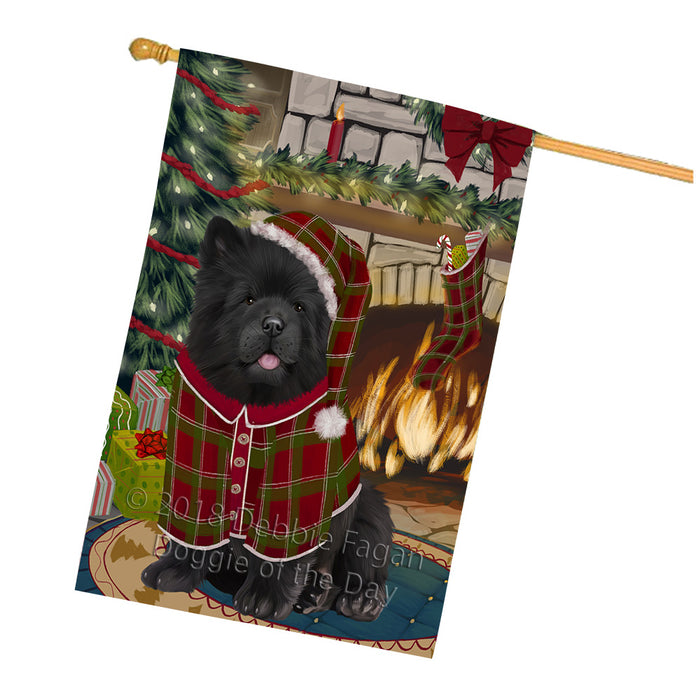 The Stocking was Hung Chow Chow Dog House Flag FLG55705