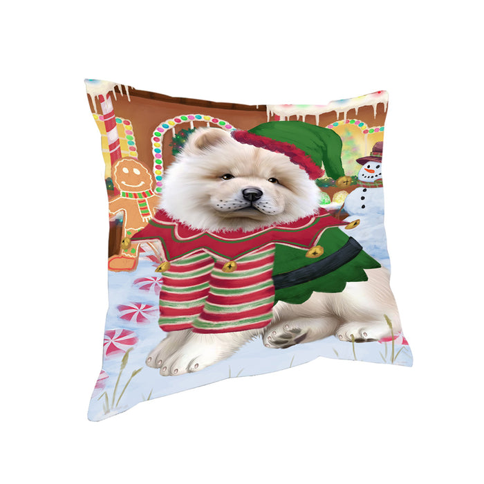 Christmas Gingerbread House Candyfest Chow Chow Dog Pillow PIL79516