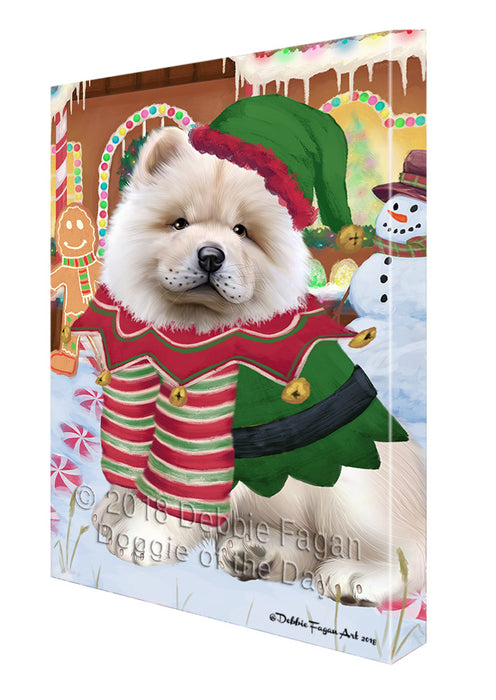 Christmas Gingerbread House Candyfest Chow Chow Dog Canvas Print Wall Art Décor CVS128978