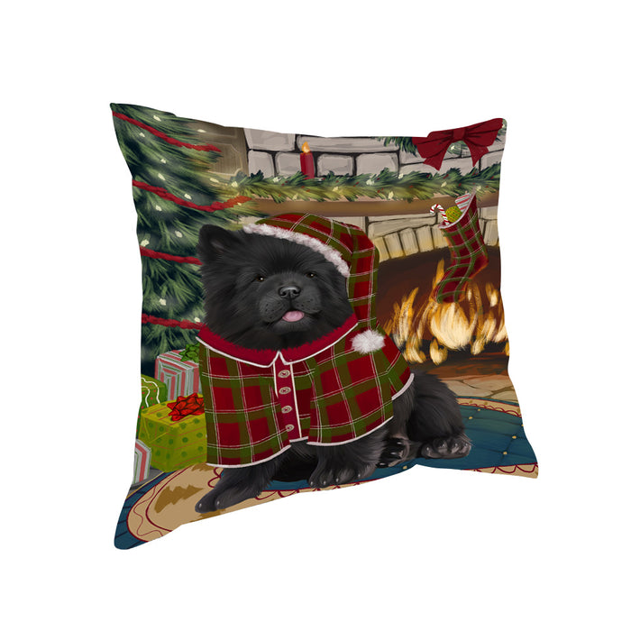 The Stocking was Hung Chow Chow Dog Pillow PIL70032