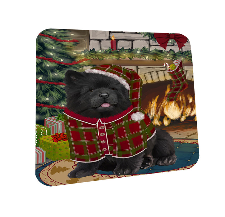 The Stocking was Hung Chow Chow Dog Coasters Set of 4 CST55234