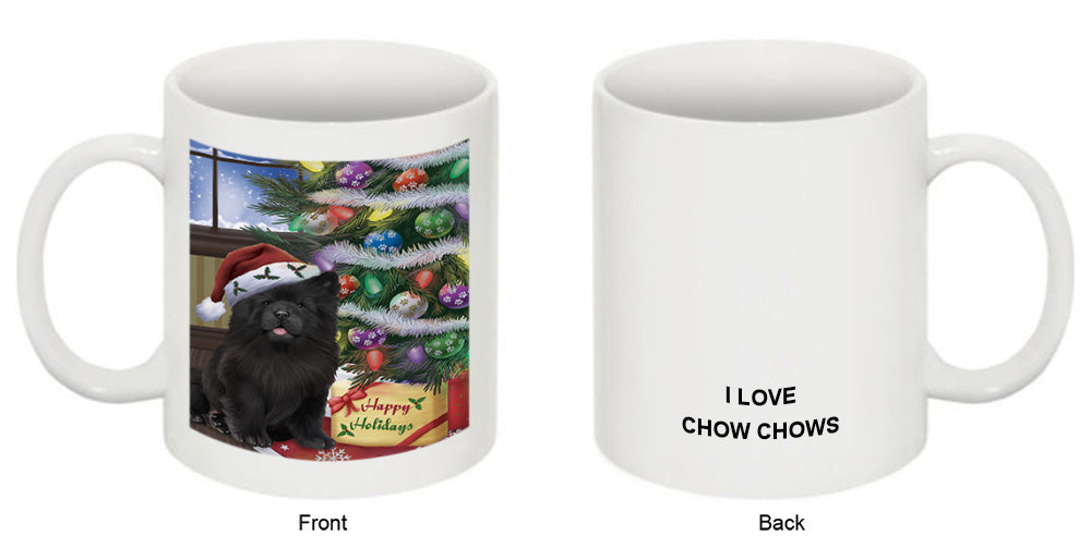 Christmas Happy Holidays Chow Chow Dog with Tree and Presents Coffee Mug MUG49220