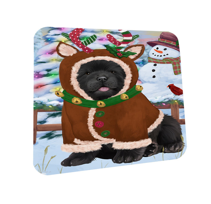 Christmas Gingerbread House Candyfest Chow Chow Dog Coasters Set of 4 CST56265