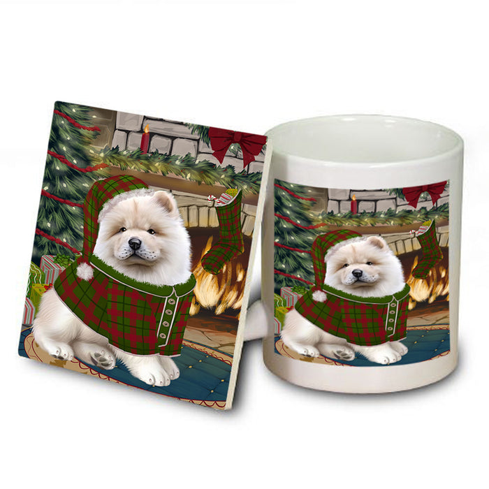 The Stocking was Hung Chow Chow Dog Mug and Coaster Set MUC55269