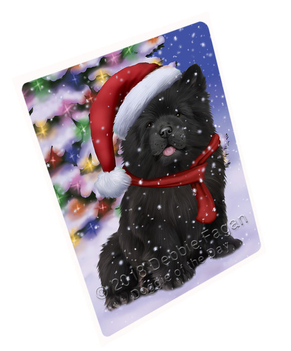 Winterland Wonderland Chow Chow Dog In Christmas Holiday Scenic Background  Cutting Board C64596