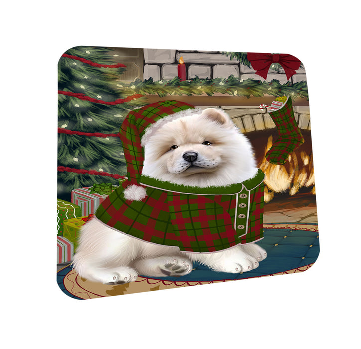 The Stocking was Hung Chow Chow Dog Coasters Set of 4 CST55235
