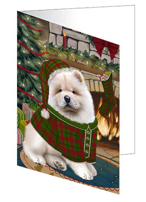 The Stocking was Hung Border Collie Dog Handmade Artwork Assorted Pets Greeting Cards and Note Cards with Envelopes for All Occasions and Holiday Seasons GCD70217