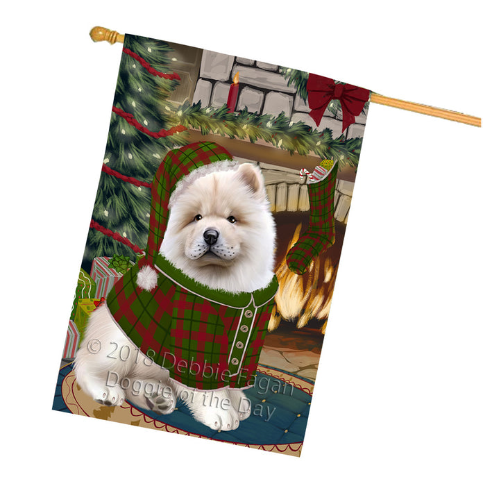 The Stocking was Hung Chow Chow Dog House Flag FLG55706