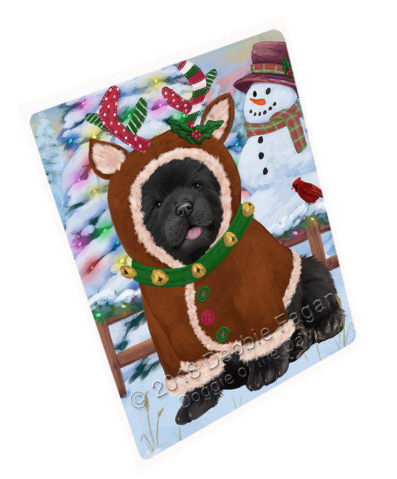 Christmas Gingerbread House Candyfest Chow Chow Dog Large Refrigerator / Dishwasher Magnet RMAG100110