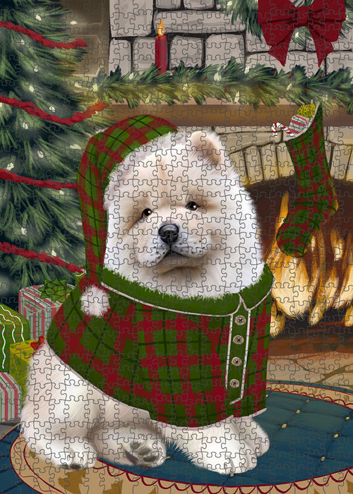 The Stocking was Hung Chow Chow Dog Puzzle with Photo Tin PUZL89312