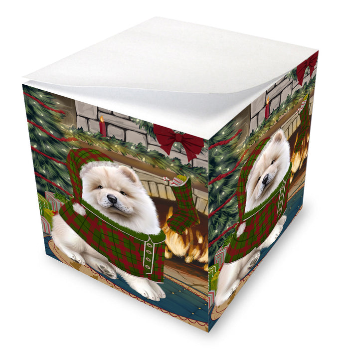 The Stocking was Hung Chow Chow Dog Note Cube NOC53623