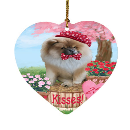 Rosie 25 Cent Kisses Chow Chow Dog Heart Christmas Ornament HPOR56198